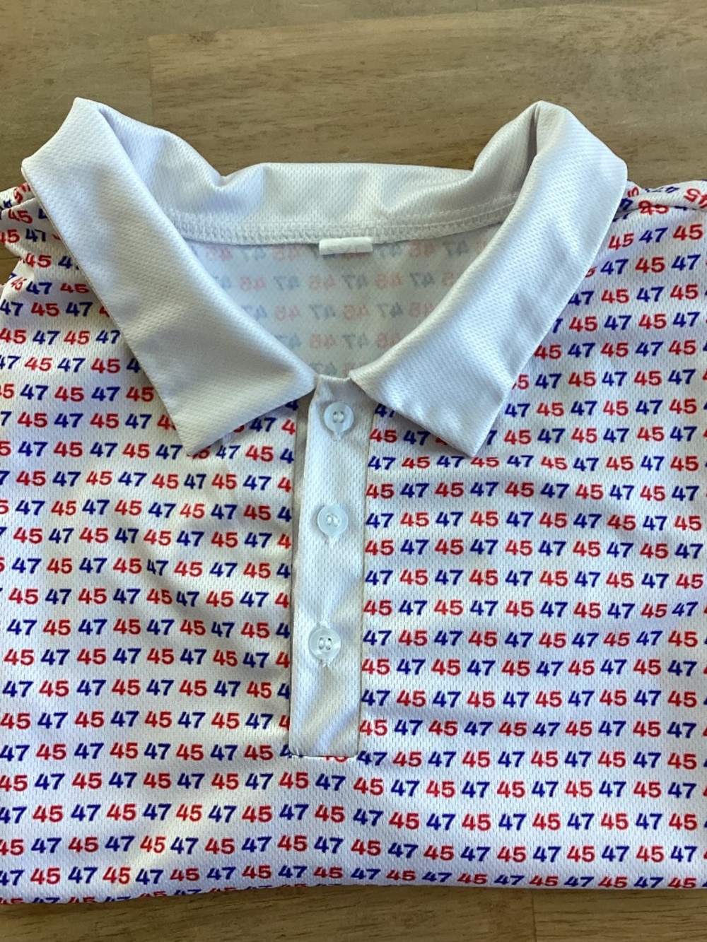 Mens 2XL 45 47 golf polo shirt patriotic red white blue Donald Trump EUC